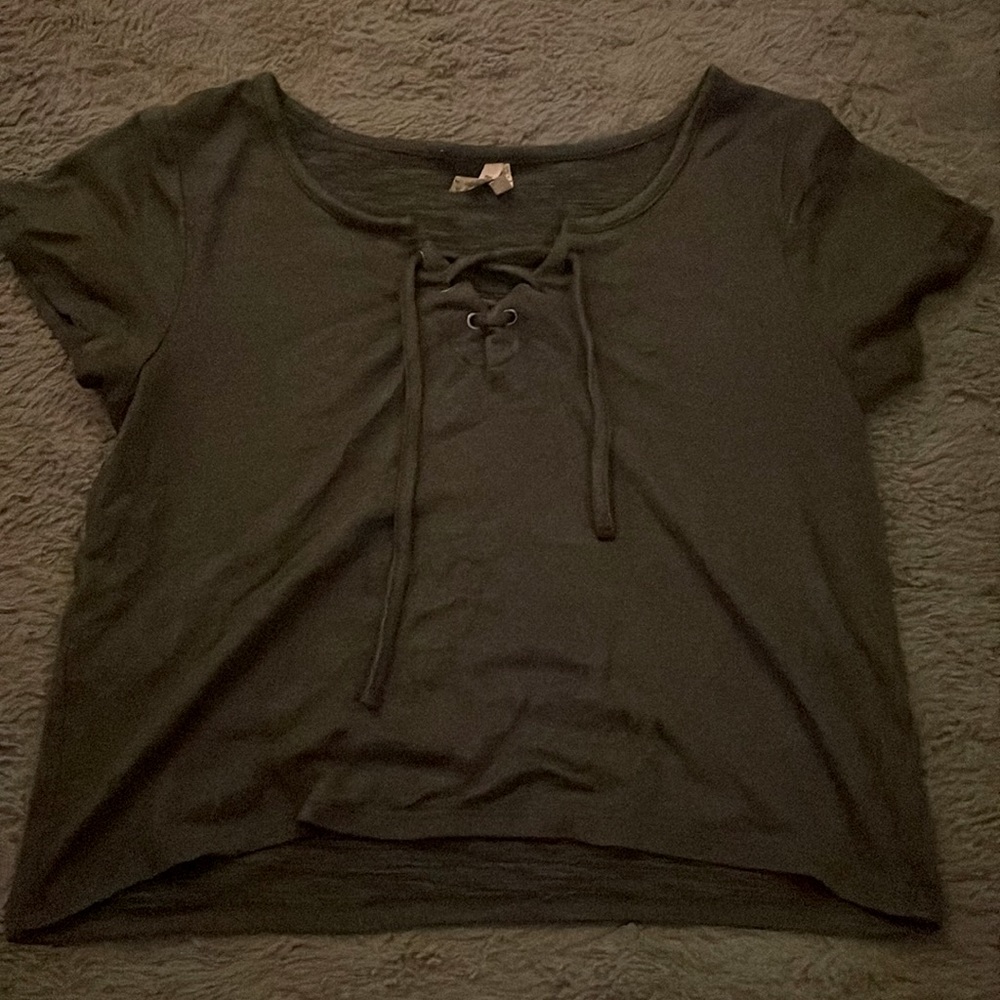 Dark grey super soft cross top from kohl’s